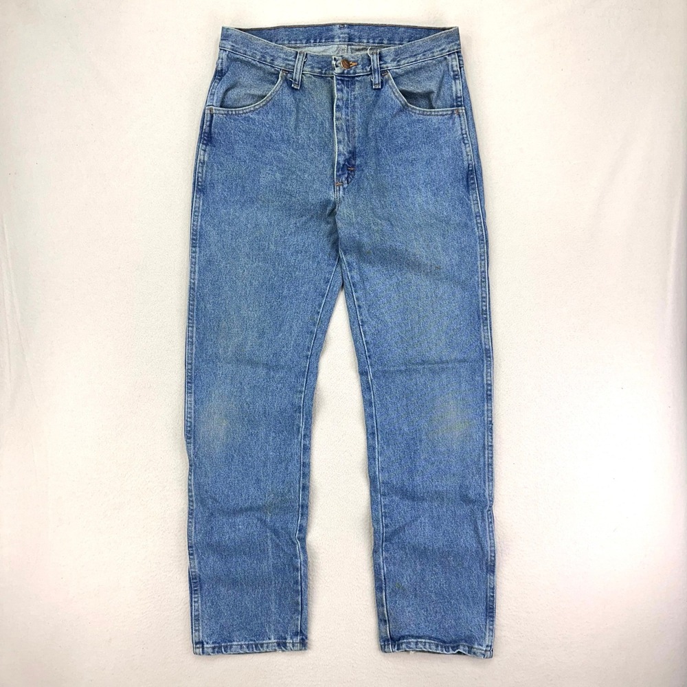 Rustler Jeans‎ Mens 32x32 Blue Faded Stained Denim Straight-Leg Work Dad 90s